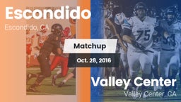 Matchup: Escondido High vs. Valley Center  2016