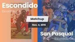 Matchup: Escondido High vs. San Pasqual  2016