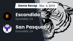 Recap: Escondido  vs. San Pasqual  2016