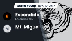 Recap: Escondido  vs. Mt. Miguel 2017