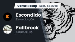 Recap: Escondido  vs. Fallbrook  2018