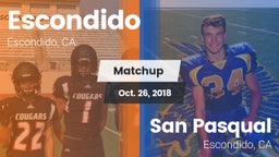 Matchup: Escondido High vs. San Pasqual  2018