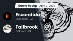 Recap: Escondido  vs. Fallbrook  2021