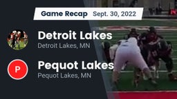 Recap: Detroit Lakes  vs. Pequot Lakes  2022