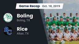 Recap: Boling  vs. Rice  2019