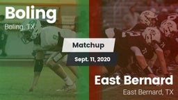 Matchup: Boling  vs. East Bernard  2020