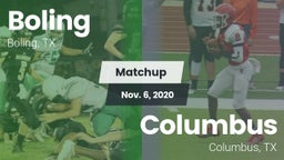 Matchup: Boling  vs. Columbus  2020