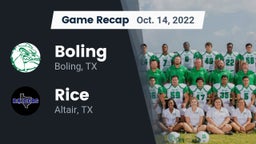 Recap: Boling  vs. Rice  2022
