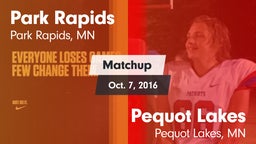 Matchup: Park Rapids High vs. Pequot Lakes  2016