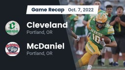 Recap: Cleveland  vs. McDaniel  2022
