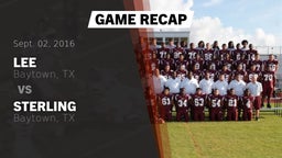 Recap: Lee  vs. Sterling  2016