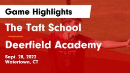 The Taft School vs Deerfield Academy  Game Highlights - Sept. 28, 2022
