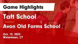 Taft School vs Avon Old Farms School Game Highlights - Oct. 19, 2023