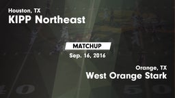 Matchup: KIPP Northeast vs. West Orange Stark  2016
