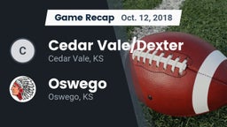 Recap: Cedar Vale/Dexter  vs. Oswego  2018