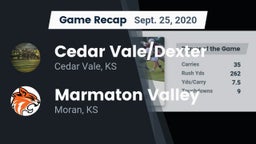 Recap: Cedar Vale/Dexter  vs. Marmaton Valley  2020