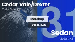 Matchup: Cedar Vale/Dexter Hi vs. Sedan  2020