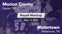Matchup: Marion County High vs. Watertown  2016
