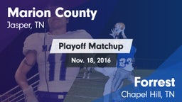 Matchup: Marion County High vs. Forrest  2016