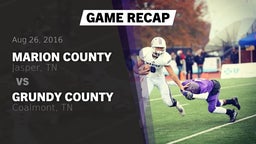 Recap: Marion County  vs. Grundy County  2016
