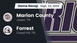 Recap: Marion County  vs. Forrest  2022