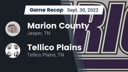 Recap: Marion County  vs. Tellico Plains  2022