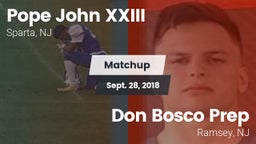 Matchup: Pope John XXIII vs. Don Bosco Prep  2018