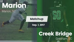 Matchup: Marion  vs. Creek Bridge  2017