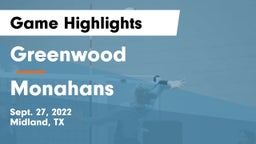 Greenwood   vs Monahans  Game Highlights - Sept. 27, 2022