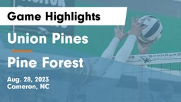 Union Pines  vs Pine Forest  Game Highlights - Aug. 28, 2023
