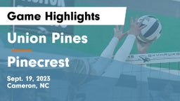 Union Pines  vs Pinecrest  Game Highlights - Sept. 19, 2023