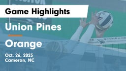 Union Pines  vs Orange  Game Highlights - Oct. 26, 2023