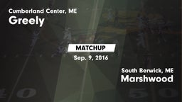 Matchup: Greely  vs. Marshwood  2016