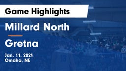 Millard North   vs Gretna  Game Highlights - Jan. 11, 2024
