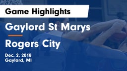 Gaylord St Marys vs Rogers City Game Highlights - Dec. 2, 2018