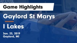 Gaylord St Marys vs I Lakes Game Highlights - Jan. 23, 2019