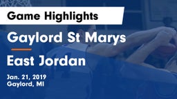 Gaylord St Marys vs East Jordan  Game Highlights - Jan. 21, 2019