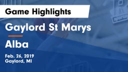 Gaylord St Marys vs Alba Game Highlights - Feb. 26, 2019