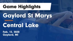 Gaylord St Marys vs Central Lake Game Highlights - Feb. 12, 2020
