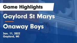 Gaylord St Marys vs Onaway Boys Game Highlights - Jan. 11, 2022