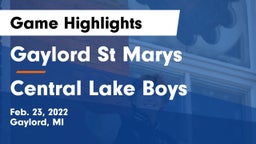 Gaylord St Marys vs Central Lake Boys Game Highlights - Feb. 23, 2022