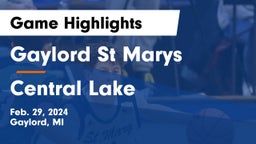 Gaylord St Marys vs Central Lake  Game Highlights - Feb. 29, 2024
