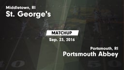 Matchup: St. George's High vs. Portsmouth Abbey  2016
