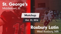 Matchup: St. George's High vs. Roxbury Latin  2016