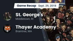 Recap: St. George's  vs. Thayer Academy  2018