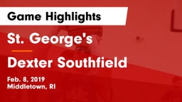 St. George's  vs Dexter Southfield Game Highlights - Feb. 8, 2019