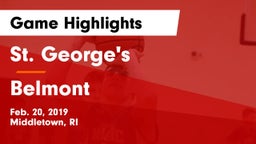 St. George's  vs Belmont  Game Highlights - Feb. 20, 2019