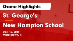 St. George's  vs New Hampton School  Game Highlights - Dec. 15, 2019
