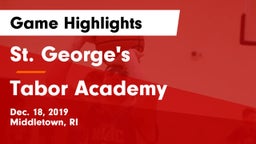 St. George's  vs Tabor Academy  Game Highlights - Dec. 18, 2019