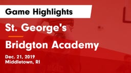 St. George's  vs Bridgton Academy Game Highlights - Dec. 21, 2019